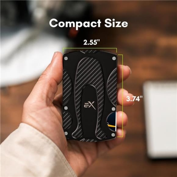 Mens Wallet, Slim Tactical Wallet with Money Clip and Credit Card Holder - Picture 3 of 7